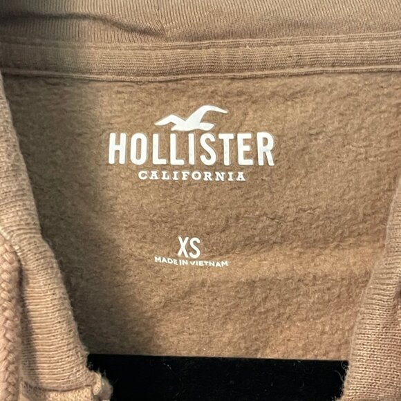 Hollister Sleeveless Zip-Up Hoodie Vest Brown XS - Picture 4 of 4